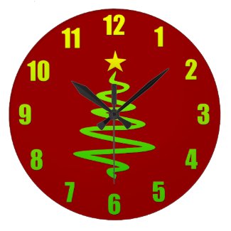 Christmas abstract tree clock
