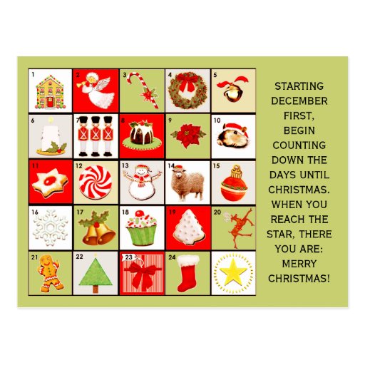 Christmas Advent Calendar cards Zazzle