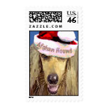 Christmas Afghan Hound Postage Stamp