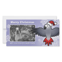 Christmas African Grey / Amazon / Parrot Photo Card Template
