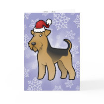 Christmas Airedale Terrier / Welsh Terrier Greeting Card