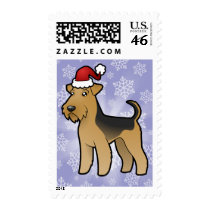 Christmas Airedale Terrier / Welsh Terrier Stamps