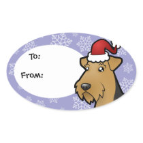 Christmas Airedale Terrier / Welsh Terrier Stickers