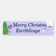 Christmas Alien lkk, Little Snowman, Merry Chri... Bumper Sticker