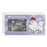 Christmas American Eskimo Dog / German Spitz Photo Greeting Card