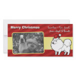 Christmas American Eskimo Dog / German Spitz Customized Photo Card