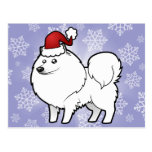 Christmas American Eskimo Dog / German Spitz Post Card