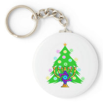 Christmas and Hanukkah Together Key Chain