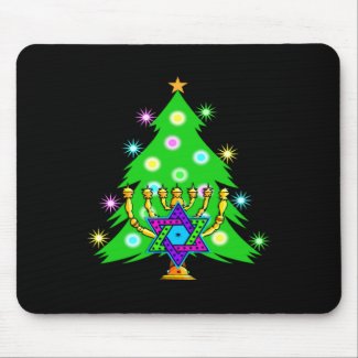 Christmas and Hanukkah Together mousepad