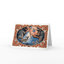 Christmas angel and shepherds card card