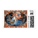 Christmas angel and shepherds postage stamp by fanfreluche Christmas angel and shepherds postage stamp