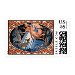 Christmas angel and shepherds postage stamp stamp