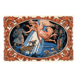 Christmas angel and shepherds postcards postcard