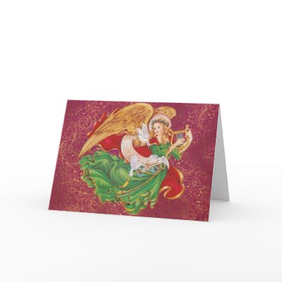 Christmas Angel - Ange De Noel Greeting Card by fun_tshirt