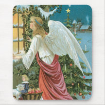 Christmas Angel at the Window Mousepads
