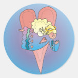 CHRISTMAS ANGEL by SHARON SHARPE Round Stickers