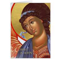 Christmas Angel Card with nativity scene inside