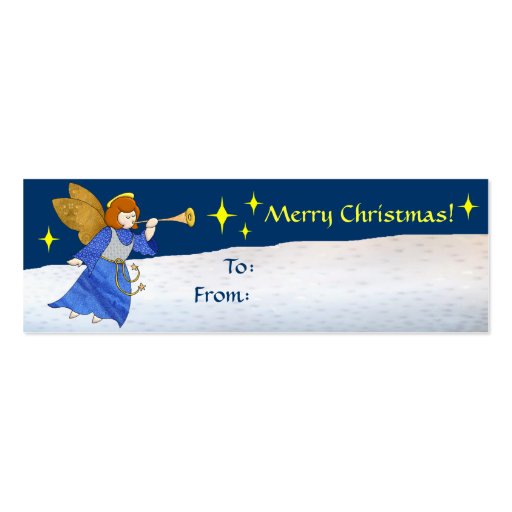 Christmas Angel Gift Tag Business Card Template (front side)