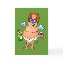 Christmas angel having a glass of wine cards by cardvibes Christmas angel having a glass of wine cards