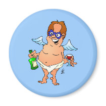 Christmas angel having a glass of wine magnets by cardvibes Christmas angel having a glass of wine magnets