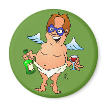Christmas angel having a glass of wine magnets by cardvibes Christmas angel having a glass of wine magnets