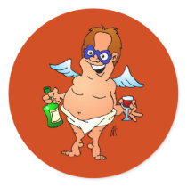 Christmas angel having a glass of wine stickers