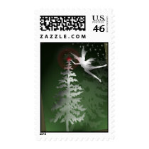 Christmas Angel lighting the tree stamp