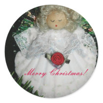 Christmas angel ornament, Merry Christmas! stickers by grammasue319 Christmas angel ornament, Merry Christmas! stickers