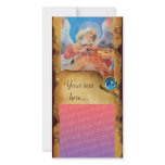 CHRISTMAS  ANGEL PARCHMENT Sapphire Monogram Photo Card