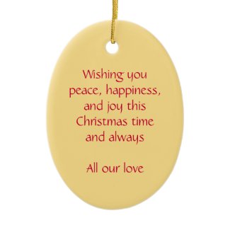 Christmas angel peace, happiness red ornament