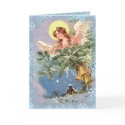 CHRISTMAS ANGEL & SNOWFLAKES by SHARON SHARPE card
