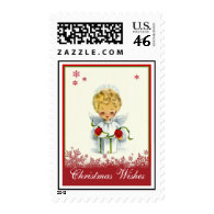 Christmas Angel & Snowflakes with Gift Postage