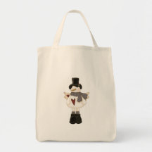 christmas angel snowman tote bags