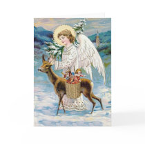 Christmas Angel with Deer Card