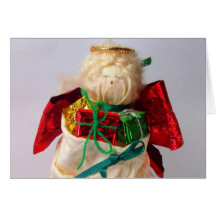 Christmas Angel with Gifts Greeting Cards
