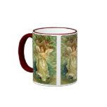 Christmas Angel with Gold Star, Holly, Red Berries Coffee Mug