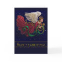 Christmas Angel With Harp Greeting Card