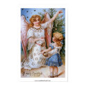 Christmas Angel with Victorian Girl posters