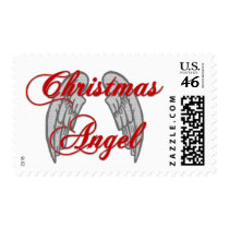 Christmas Angel with Wings on Back Stamp
