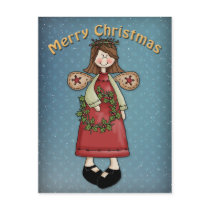 Christmas Angel with wreath Post Cards