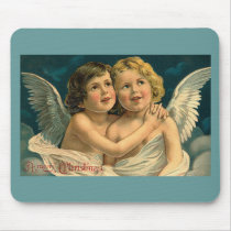 Christmas Angels - Vintage Art Mouse Pad