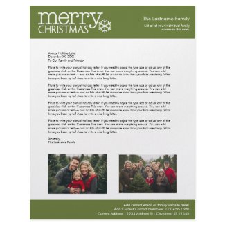Christmas - Annual Holiday Letter - TEMPLATE letterhead