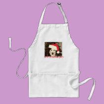 Christmas Apron with Santa Husky by laohare Christmas Apron with Santa Husky