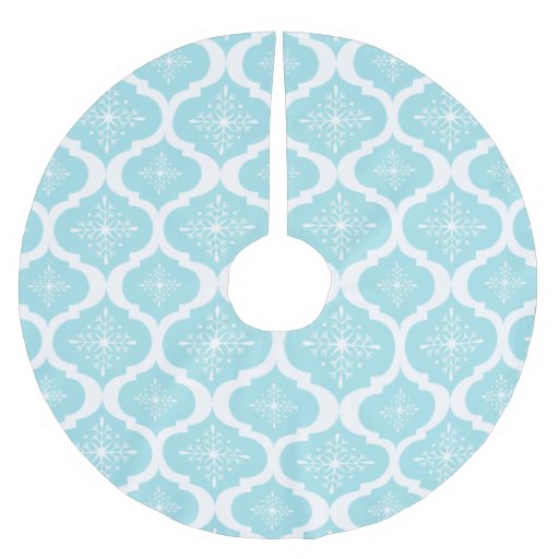 christmas aqua blue snowflakes lattice pattern tree skirt christmas aqua blue snowflakes lattice pattern tree skirt