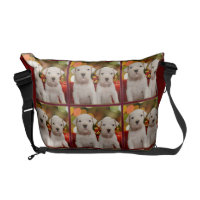 Christmas Argentine Dogo puppies Messenger Bags