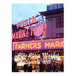 Christmas at the Pike Place Market Seattle Postcard