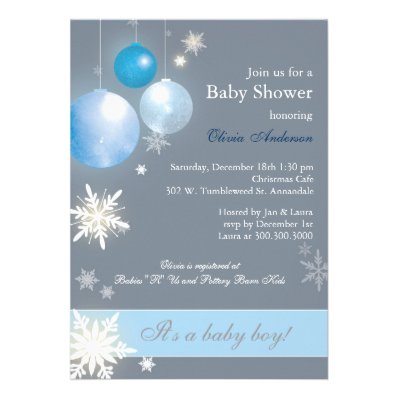 Christmas Baby Boy Baby Shower Invitations