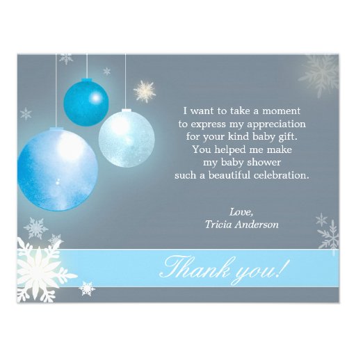 Christmas Baby Boy Baby Shower Thank You Cards
