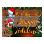 Christmas Baby Goat Stocking Postcard