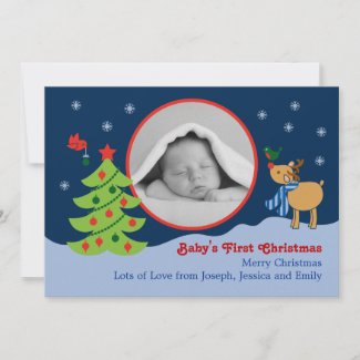 Christmas Baby Photo Announcement invitation